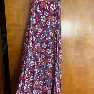 Floral Red and Blue Women's Dress